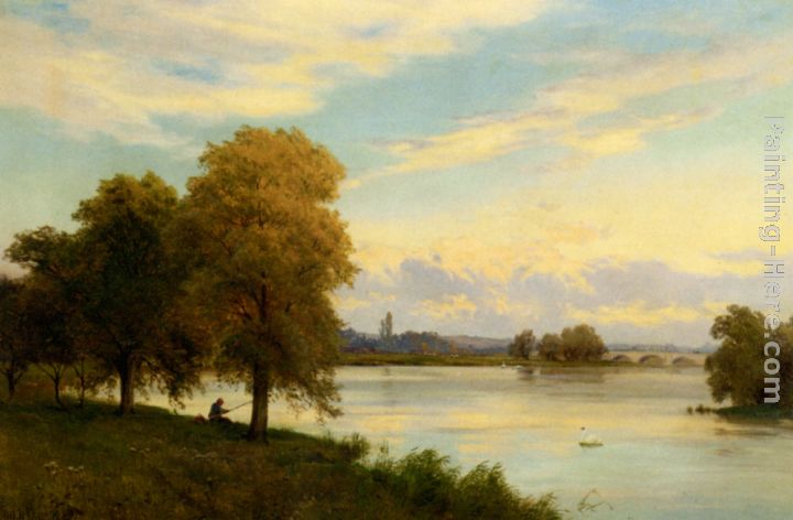 Walton on Thames painting - Alfred Fontville De Breanski Walton on Thames art painting
